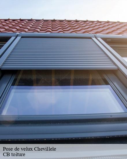 Pose de velux  chevillele-10120 CB toiture